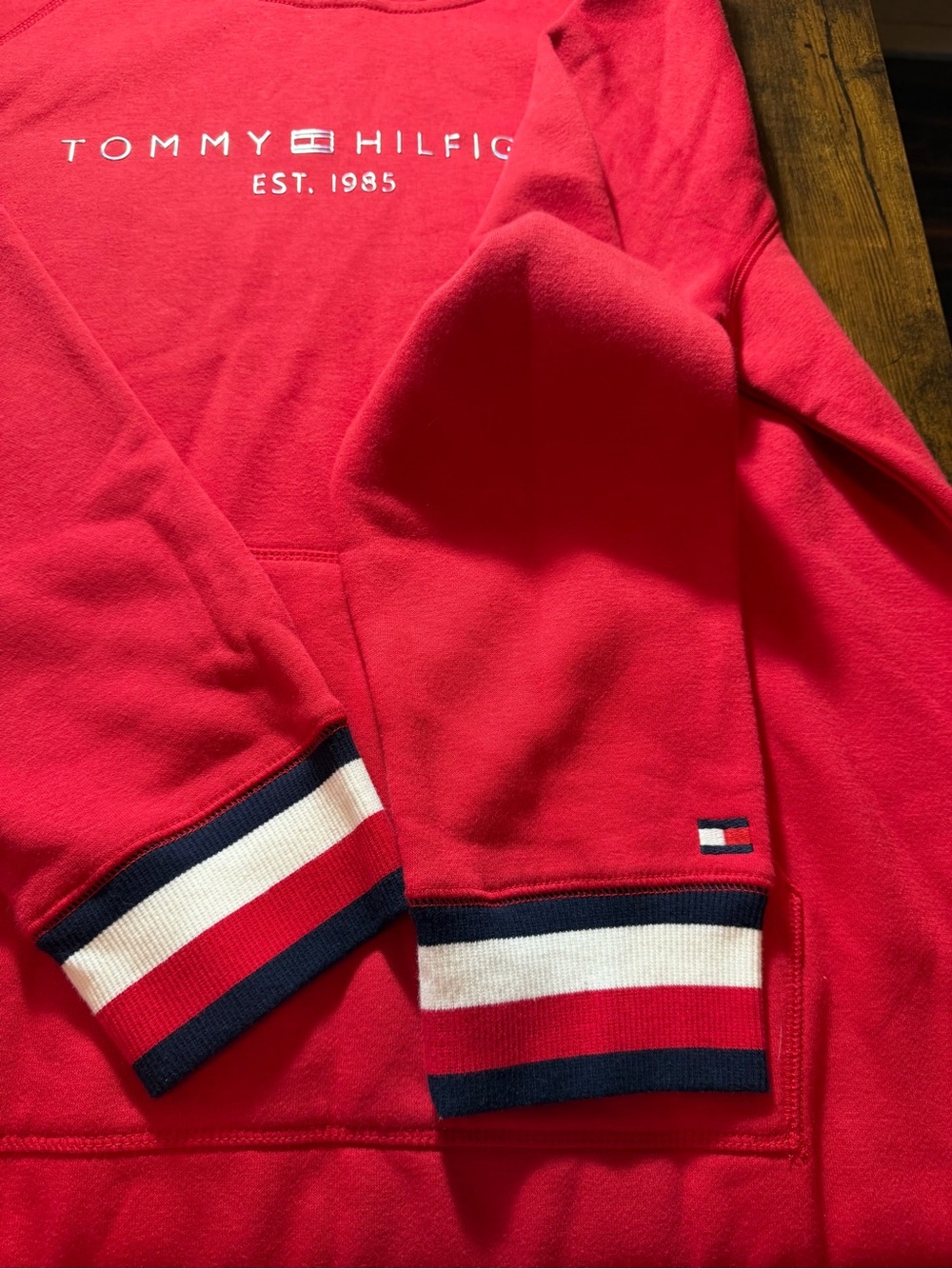 Tommy Hilfiger Women’s XL Red Hoodie Sweatshirt Dress Winter Fall Cozy Warm NWT - Picture 6 of 8